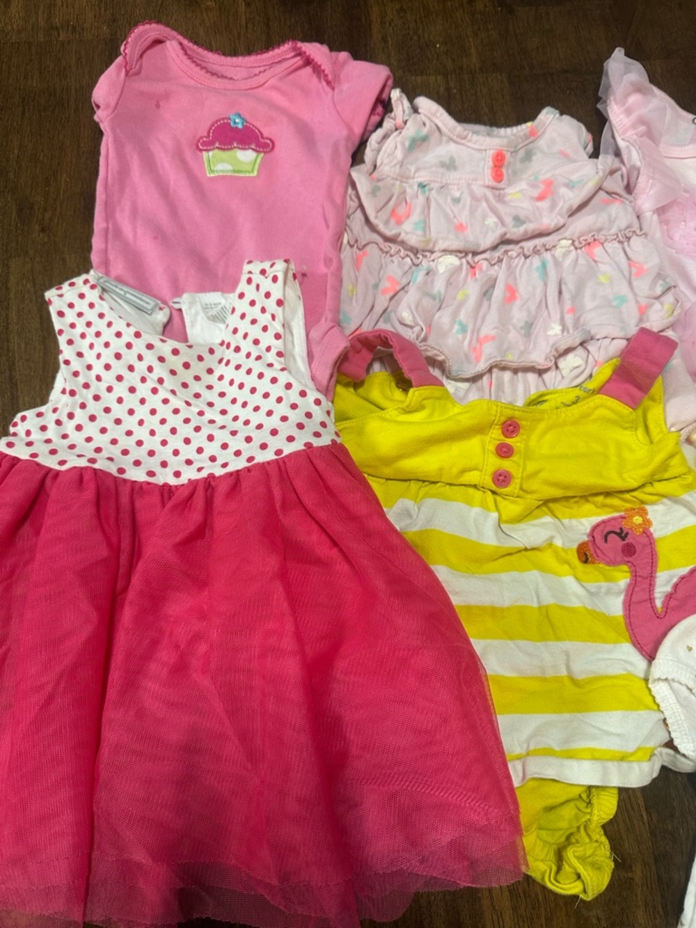 Carter's Girls Mixed Pink & Yellow Short Sleeve Tops and Dresses